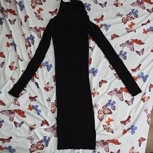 Elegant Black Turtleneck Dress